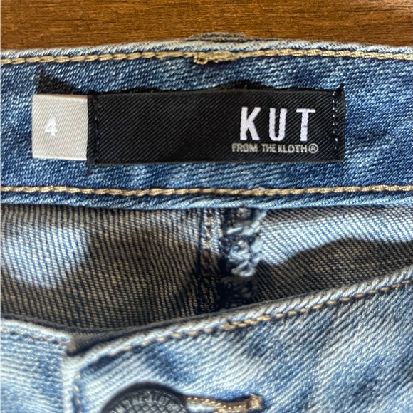 NWOT Kut from the Kloth Distressed Reese Ankle Straight Let Raw Hem Jeans Sz 4 - Picture 15 of 15